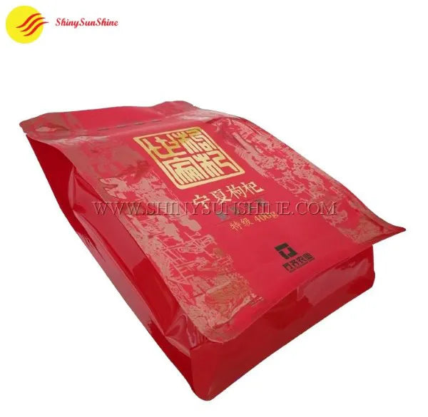 Matte finish flat bottom pouch featuring UV-printed graphics and gusseted sides