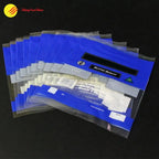 Multiple custom food-grade anti-fog produce bags with custom branding.