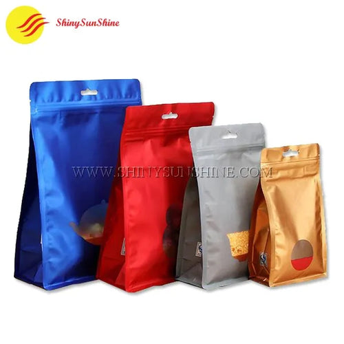 Custom Mylar packaging pouch featuring eight sealed edges and resealable top