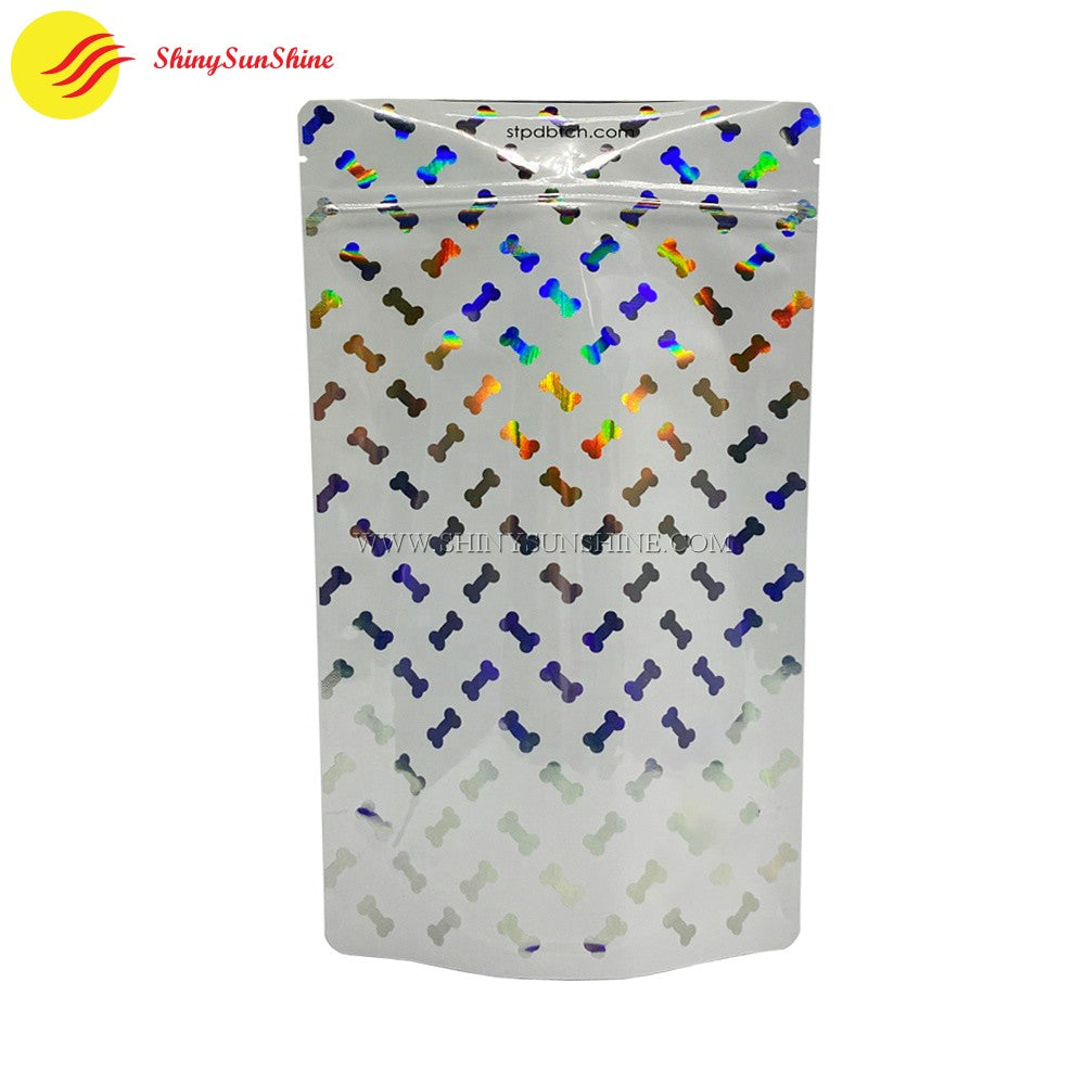 Reflective dog treat pouch with resealable zipper and custom branding