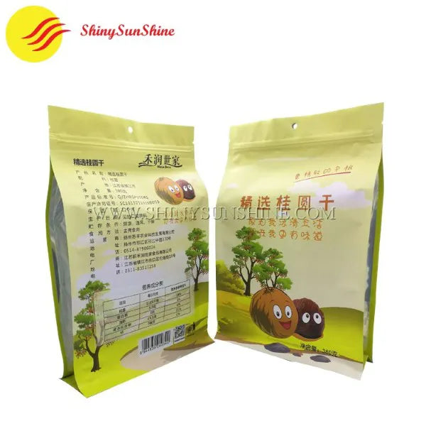 Food-safe flat bottom bag with matte finish and resealable top, ideal for dry goods