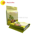 Custom food grade flat bottom pouch with resealable zipper and printed branding