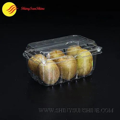 Clear plastic container with kiwis