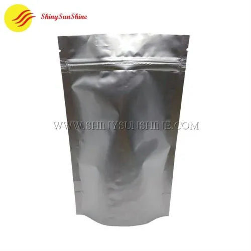 Front view Medical cannabis stand-up pouch made of Mylar with custom printed label and resealable zipper