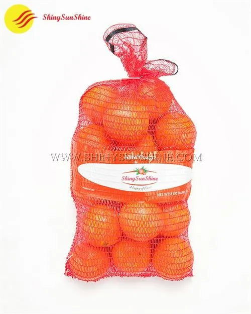 Custom mesh food packaging bag photographed in retail setting with product inside