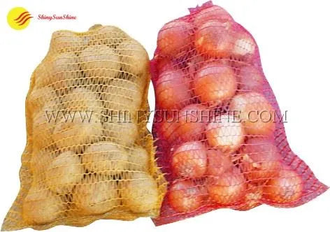 Custom mesh bag for food packaging featuring breathable design and printed brand label