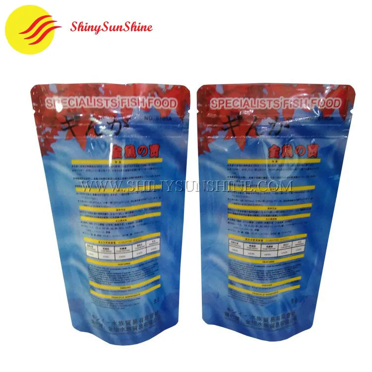 Rear view of printed food pouch showing barcode, usage instructions, and ziplock seal