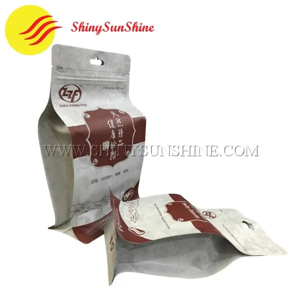 Matte finish Kraft pouch with Mylar interior, gusseted sides, and personalized artwork