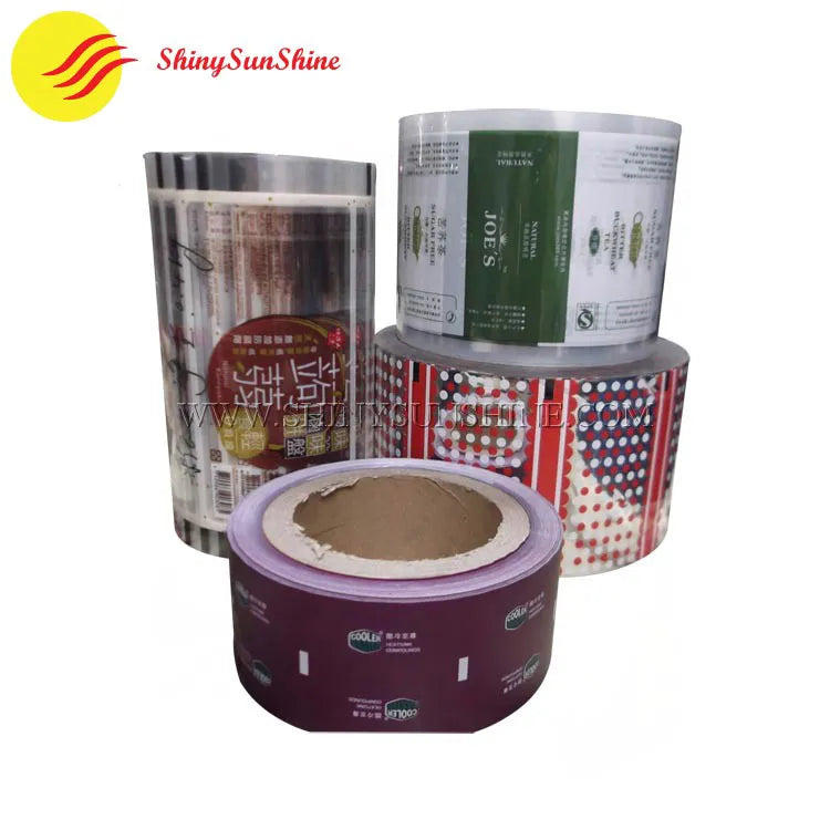 Transparent plastic pouch printed with custom film-roll packaging design and resealable top
