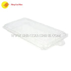 Transparent plastic herb container with molded compartments and snap-lock closure