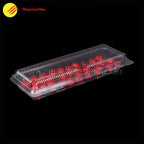 clear clamshell container for fresh tomatoes with hinged lid and vented design