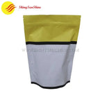 Custom printed Mylar stand-up pouch with resealable zipper and bold branding