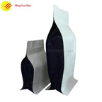 Matte finish quad-seal pouch featuring foil barrier, ziplock closure, and upright display design