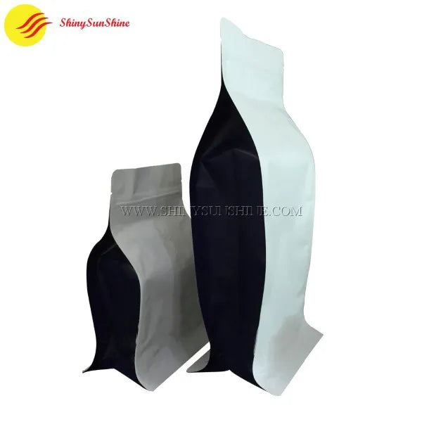 Matte finish quad-seal pouch featuring foil barrier, ziplock closure, and upright display design