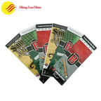 Custom resealable foil plastic bag for cigar wraps with ziplock closure and printed branding