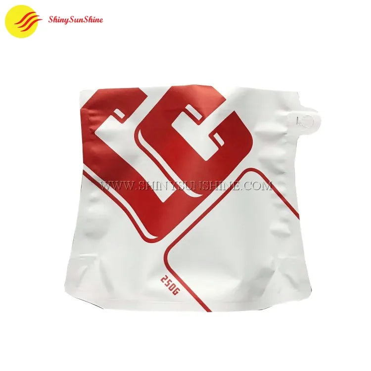 Matte finish coffee pouch with custom contours and bold logo design