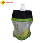 Matte finish liquid pouch with side spout