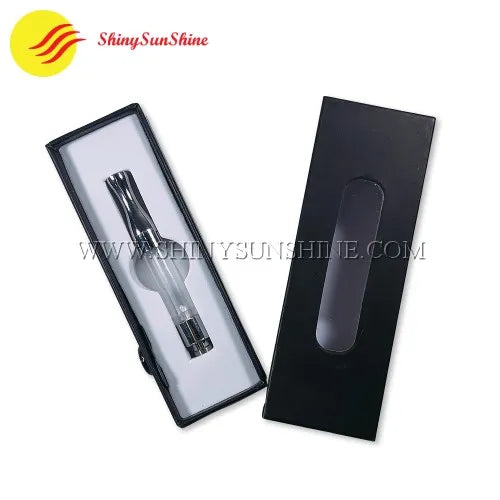 Minimalist sliding box for vape pen with clean branding and textured outer sleeve