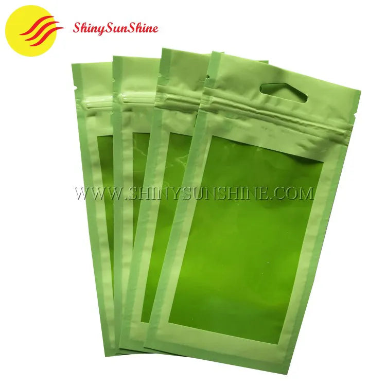 Compact zip lock bag with glossy finish and printed label for jewelry or samples
