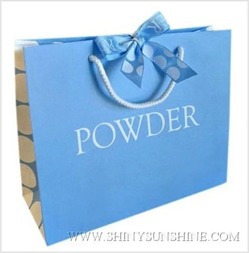 Minimalist paper shopping bag with clean design and visible logo