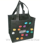 Reusable non-woven PP bag with company logo and gusseted sides for extra capacity