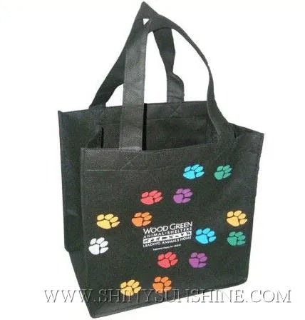 Reusable non-woven PP bag with company logo and gusseted sides for extra capacity