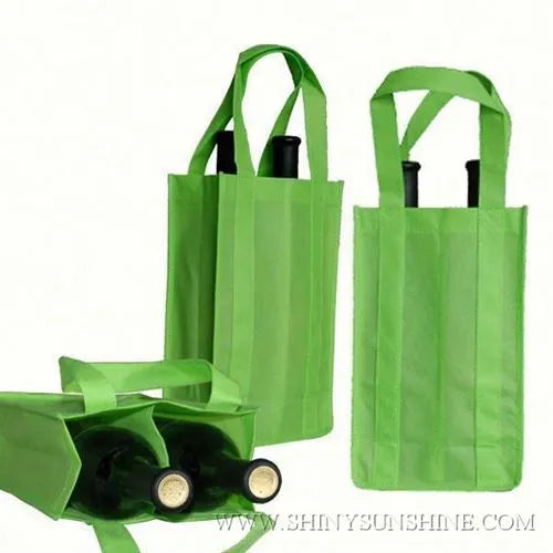 Green folding shopping bag with wheels on a white background
